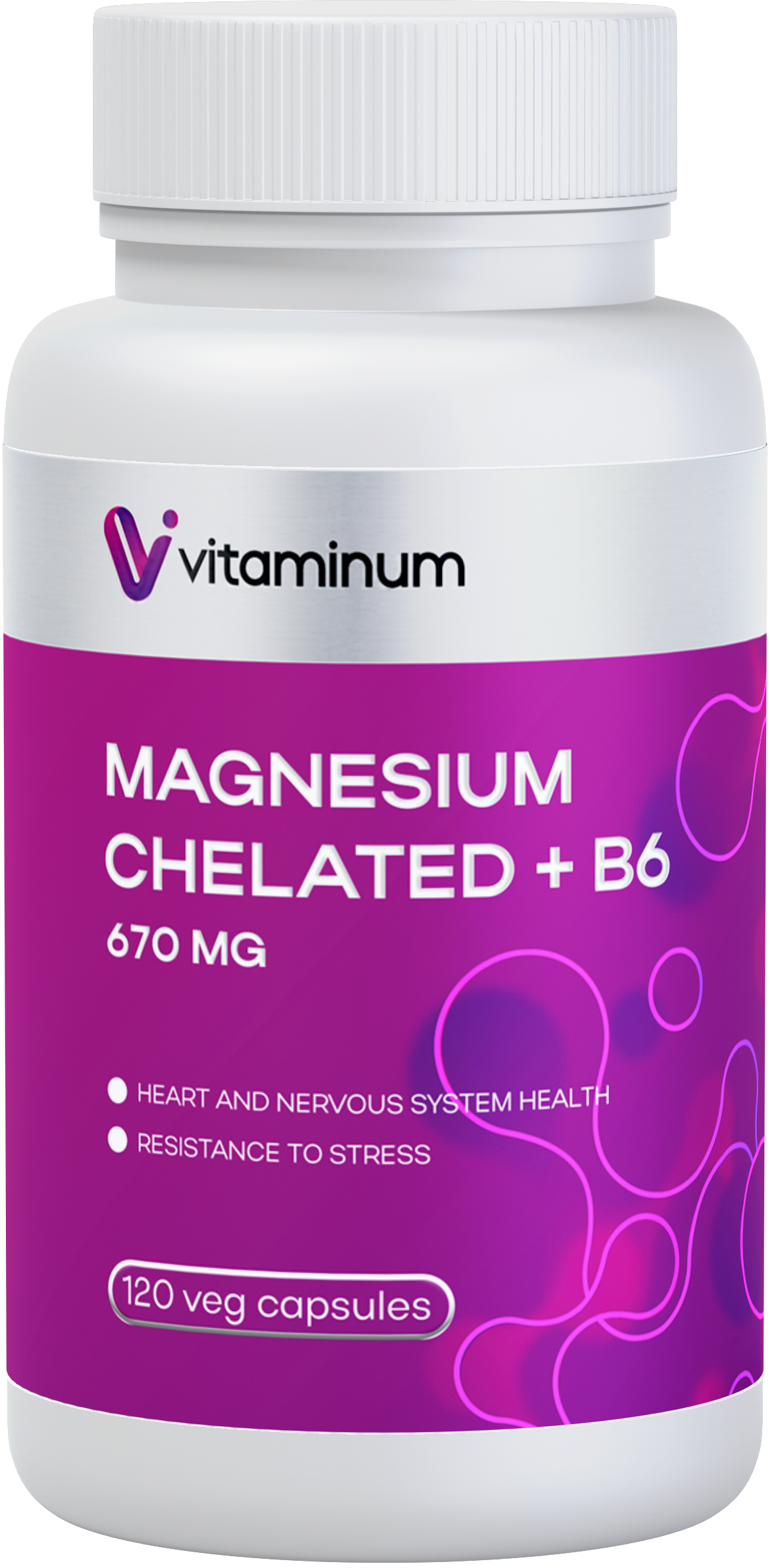  Vitaminum МАГНИЙ ХЕЛАТ + витамин В6 (670 MG) 120 капсул 800 мг  в Ялуторовске